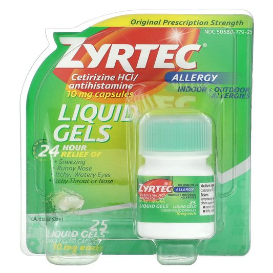 Zyrtec-Allergy-Cetirizine HCl-10 mg-25 Liquid Gels