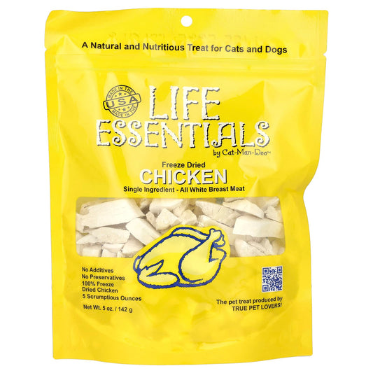 Cat-Man-Doo-Life Essentials-Freeze Dried Chicken-For Cats & Dogs-5 oz (142 g)