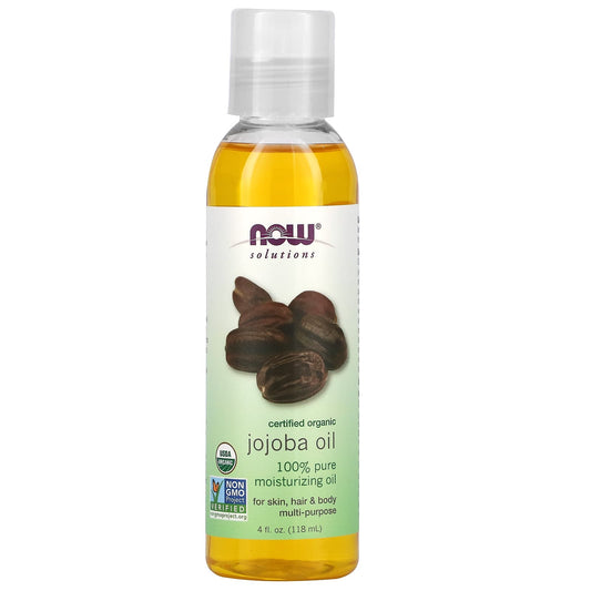 NOW Foods-Solutions-Certified Organic Jojoba Oil-4 fl oz (118 ml)