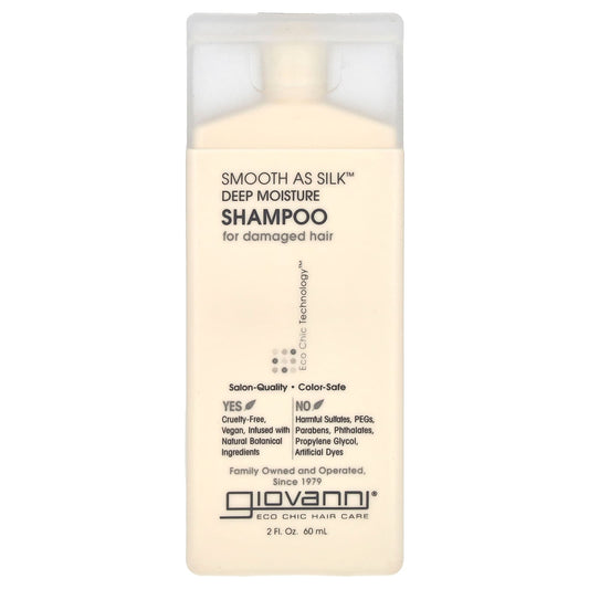 Giovanni-Smooth As Silk-Deep Moisture Shampoo-For Damaged Hair-2 fl oz (60 ml)