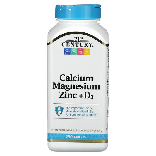 21st Century-Calcium Magnesium Zinc + D3-250 Tablets