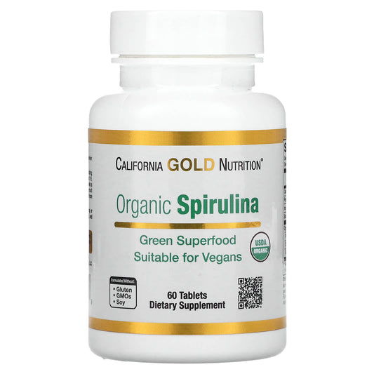 California Gold Nutrition-Organic Spirulina-1,500 mg-60 Tablets (500 mg per Tablet)
