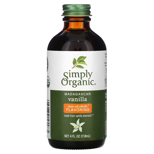 Simply Organic-Madagascar Vanilla-Non-Alcoholic Flavoring-4 fl oz (118 ml)