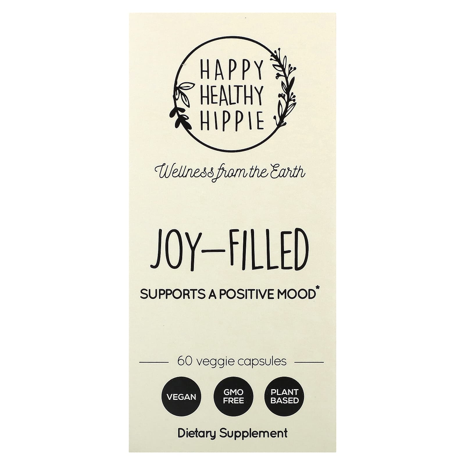 Happy Healthy Hippie-Joy-Filled- Supports a Positive Mood-60 Veggie Capsules