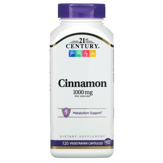 21st Century-Cinnamon-1,000 mg-120 Vegetarian Capsules  (500 mg per Capsule)