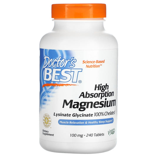 Doctor's Best-High Absorption Magnesium-100 mg-240 Tablets