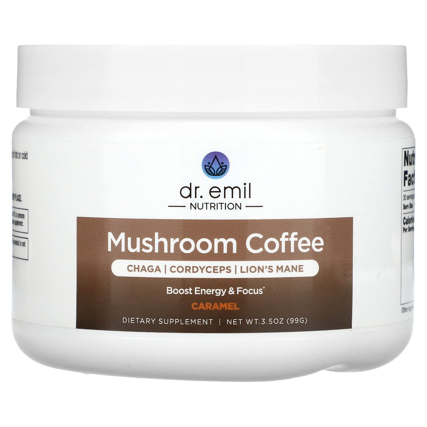 Dr. Emil Nutrition-Mushroom Coffee-Caramel-3.5 oz (99 g)