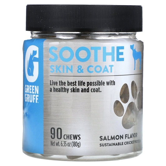 Green Gruff-Soothe Skin & Coat-Salmon-90 Chews-6.35 oz (180 g)