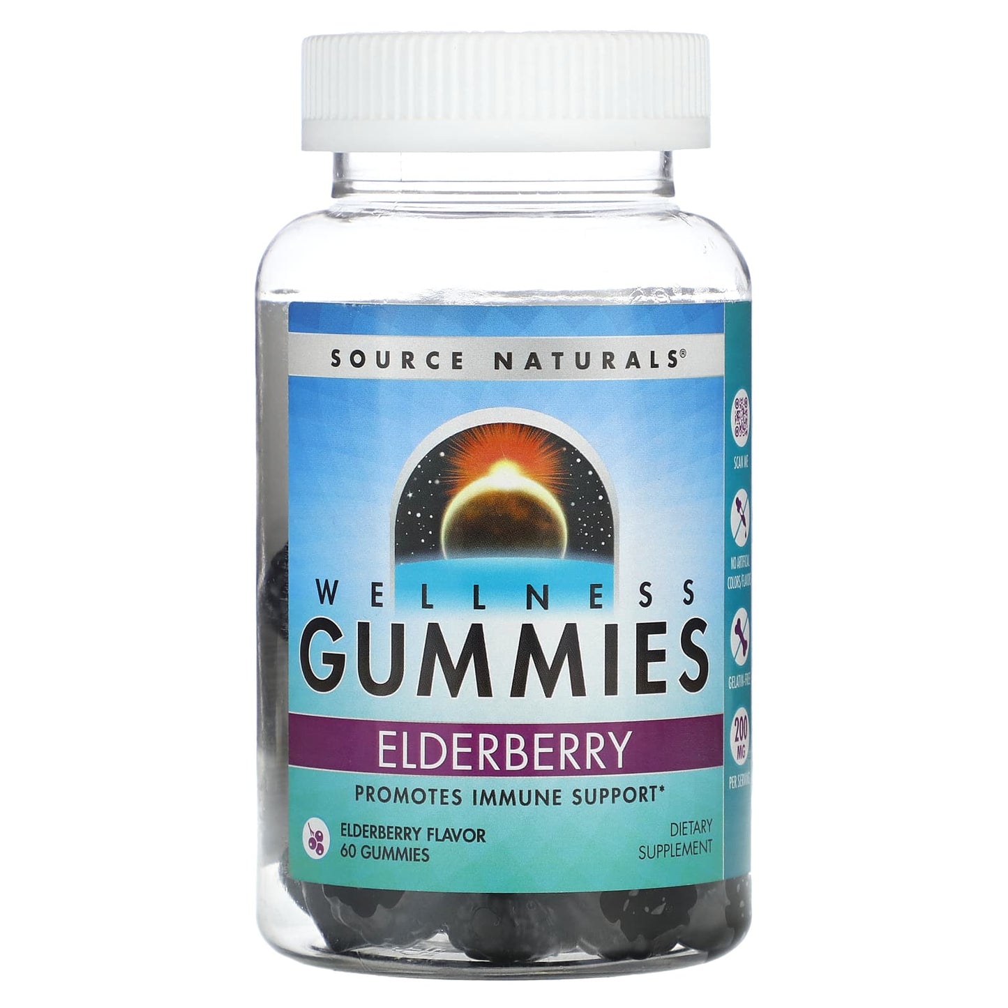 Source Naturals-Wellness Gummies-Elderberry-60 Gummies
