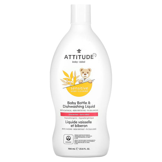 ATTITUDE-Baby Bottle & Dishwashing Liquid-Unscented-23.6 fl oz (700 ml)