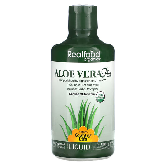 Country Life-Realfood Organics-Aloe Vera Plus-32 fl oz (944 ml)