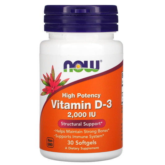 NOW Foods-Vitamin D-3-50 mcg (2,000 IU)-30 Softgels