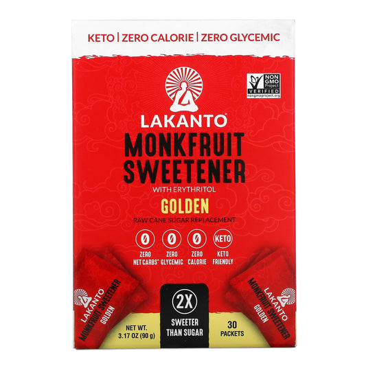 Lakanto-Monkfruit Sweetener with Erythritol-Golden-30 Packets