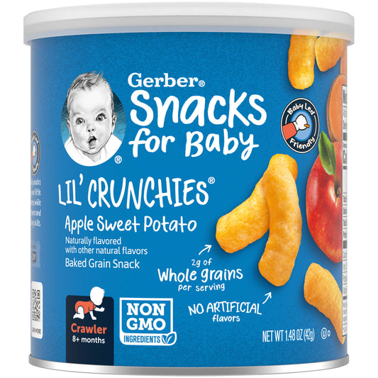 Gerber-Snacks for Baby-Lil' Crunchies-Baked Grain Snack-8+ Months-Apple Sweet Potato-1.48 oz (42 g)
