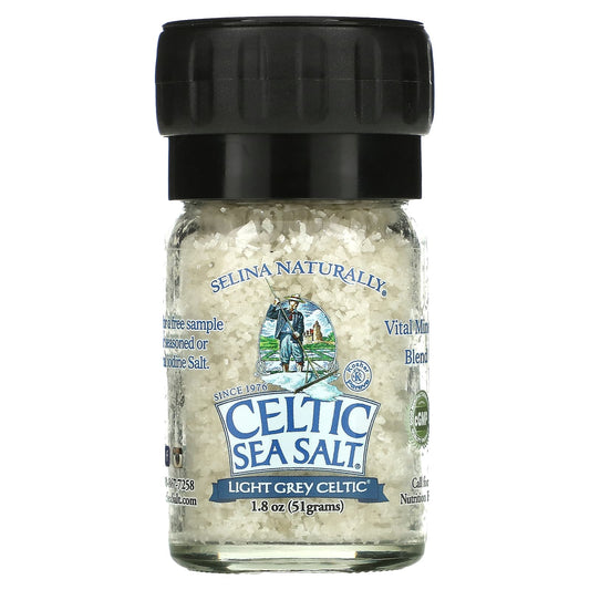 Celtic Sea Salt-Light Grey Celtic-Vital Mineral Blend-Mini Salt Grinder-1.8 oz (51 g)