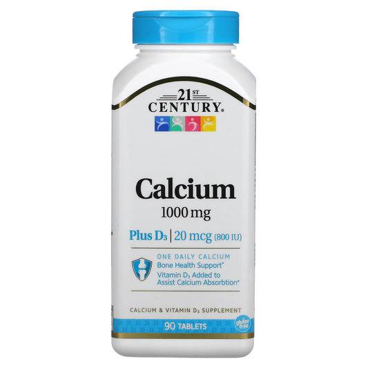 21st Century-Calcium Plus D3-1,000 mg-90 Tablets