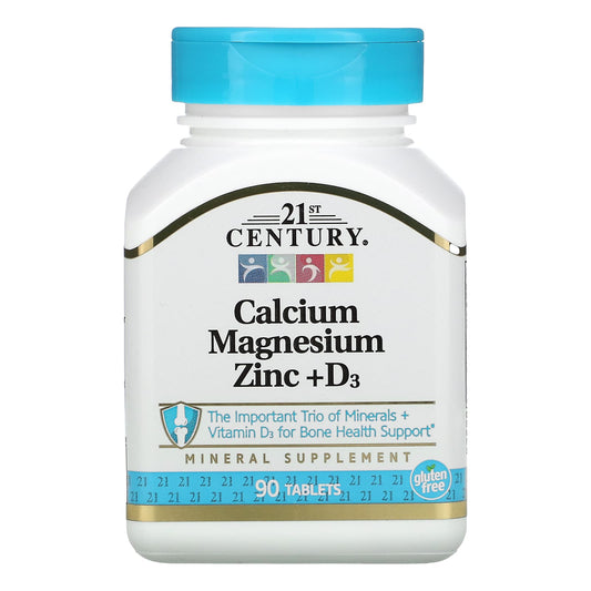 21st Century-Calcium Magnesium Zinc + D3-90 Tablets