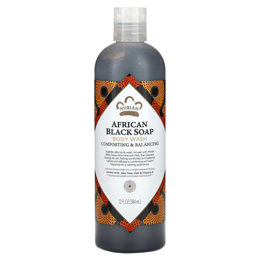 Nubian Heritage-African Black Soap-Body Wash-13 fl oz (384 ml)