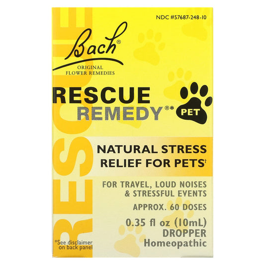 Bach-Original Flower Remedies-Rescue Remedy Pet-Natural Stress Relief-Dropper-0.35 fl oz (10 ml)