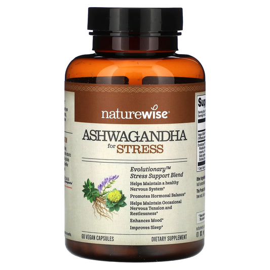 NatureWise-Ashwagandha for Stress-60 Vegan Capsules