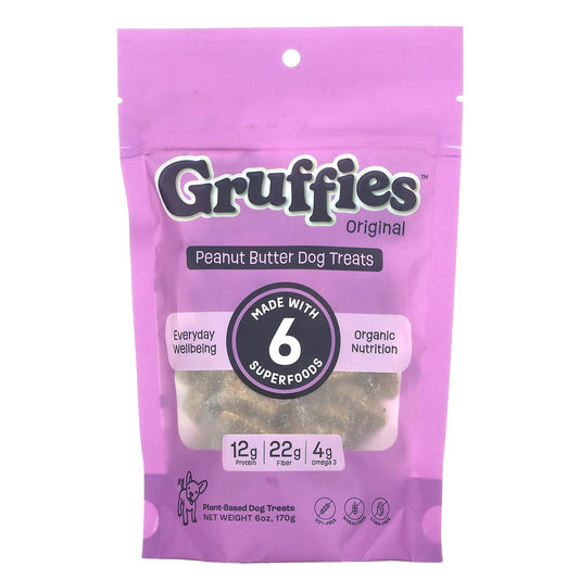 Green Gruff-Gruffies Original Peanut Butter Dog Treats-6 oz (170 g)