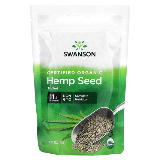 Swanson-Certified Organic Hemp Seed-Shelled-15 oz (425 g)