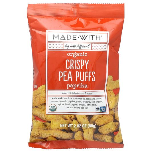 Made With-Organic Crispy Pea Puffs-Paprika-2.82 oz (80 g)