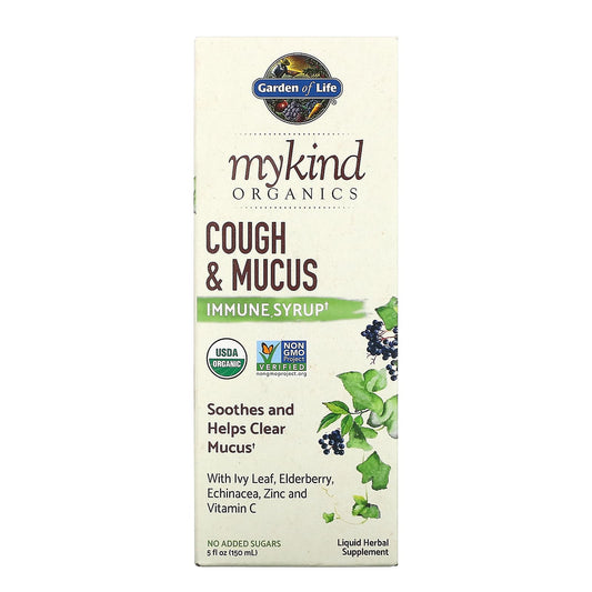 Garden of Life-MyKind Organics-Cough & Mucus Immune Syrup-5 fl oz ( 150 ml)