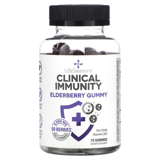 LifeSeasons-Clinical Immunity-Elderberry Gummy-6,500 mg-75 Gummies (3,250 mg per Gummy)