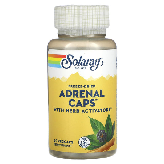 Solaray-Freeze-Dried Adrenal Caps with Herb Activators-60 VegCaps