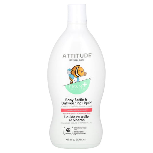 ATTITUDE-Baby Bottle & Dishwashing Liquid-Unscented -23.7 fl oz (700 ml)