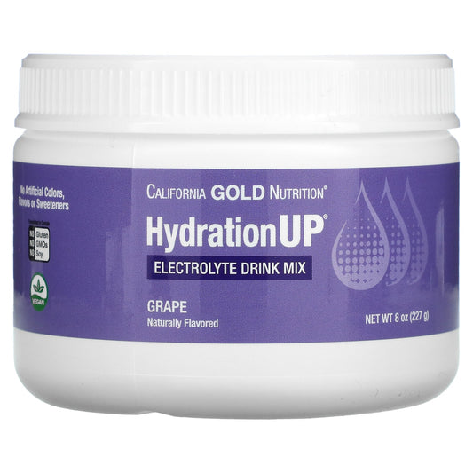 California Gold Nutrition-HydrationUP-Electrolyte Drink Mix-Grape-8 oz (227 g)