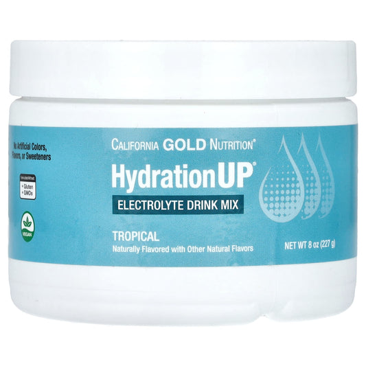 California Gold Nutrition-BEVERAGES - HydrationUp - Electrolytes Tropical -8 oz (227 g)