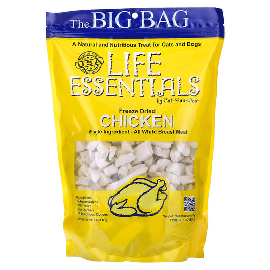 Cat-Man-Doo-Life Essentials-Freeze Dried Chicken-For Cats and Dogs-16 oz (453.6 g)