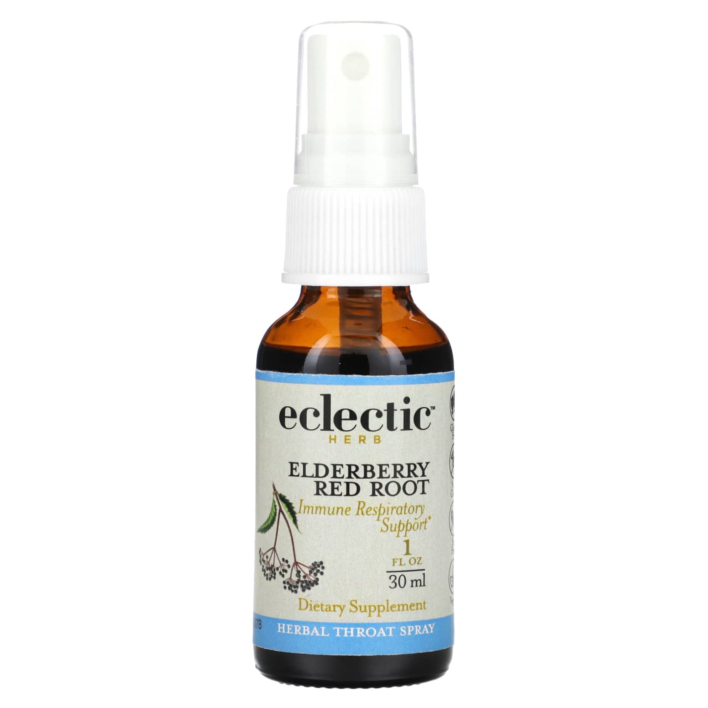 Eclectic Institute-Herbal Throat Spray-Elderberry Red Root-1 fl oz (30 ml)