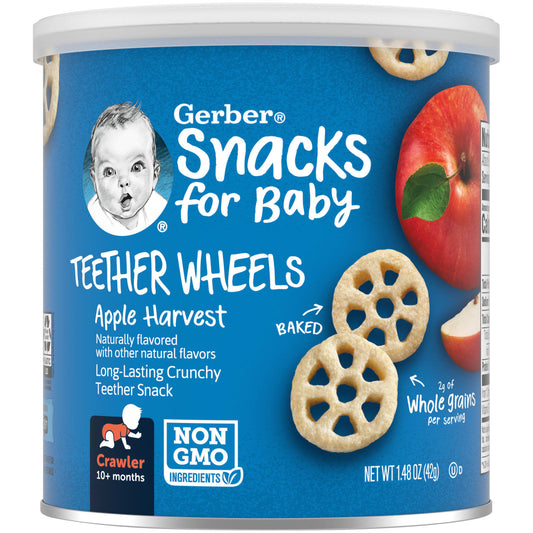 Gerber-Snacks for Baby-Teether Wheels-10+ Months-Apple Harvest-1.48 oz (42 g)