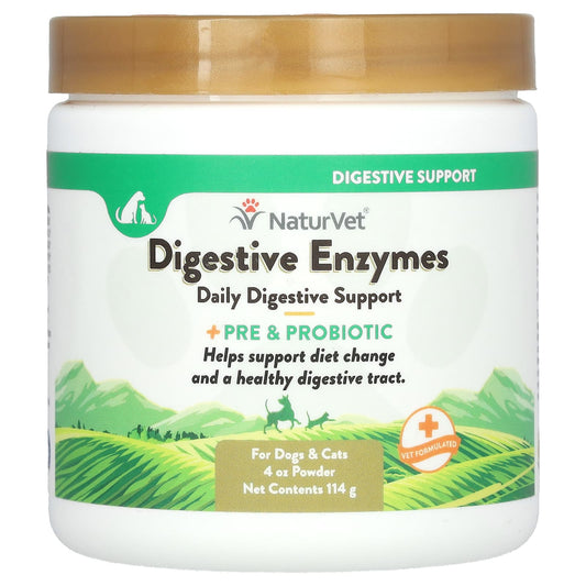 NaturVet-Digestive Enzymes + Pre & Probiotic-For Dogs & Cats-4 oz (114 g)