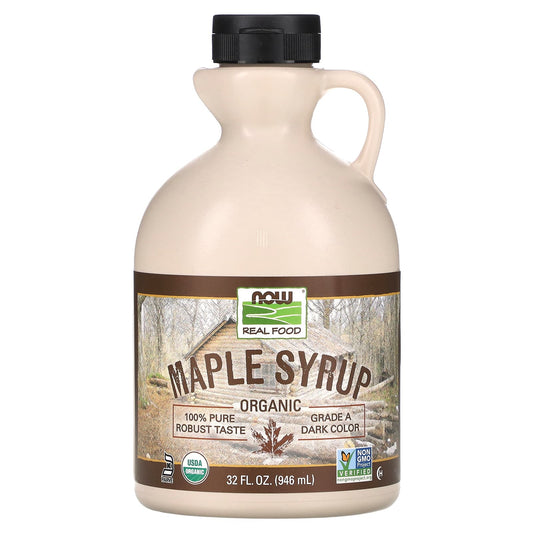 NOW Foods-Real Food-Organic Maple Syrup-Grade A-Dark Color-32 fl oz (946 ml)