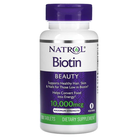 Natrol-Biotin-Maximum Strength-10,000 mcg-100 Tablets