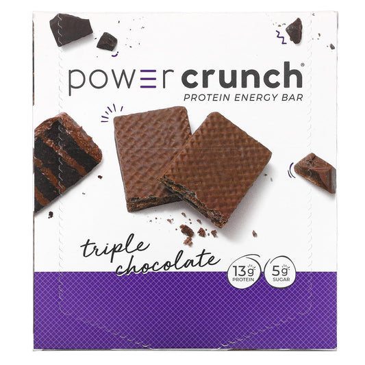BNRG-Power Crunch Protein Energy Bar-Triple Chocolate-12 Bars-1.4 oz (40 g) Each