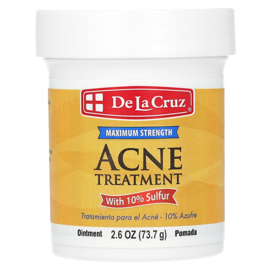 De La Cruz-Acne Treatment Ointment with 10% Sulfur-Maximum Strength-2.6 oz (73.7 g)