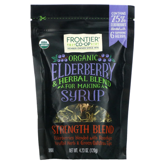 Frontier Co-op-Organic Elderberry & Herbal Blend For Making Syrup-Strength Blend-4.23 oz (120 g)