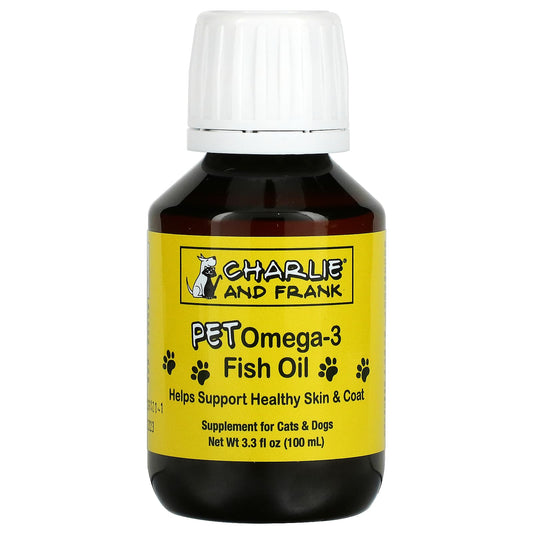 Charlie and Frank-Pet Omega-3 Fish Oil-For Cats & Dogs-3.3 fl oz (100 ml)