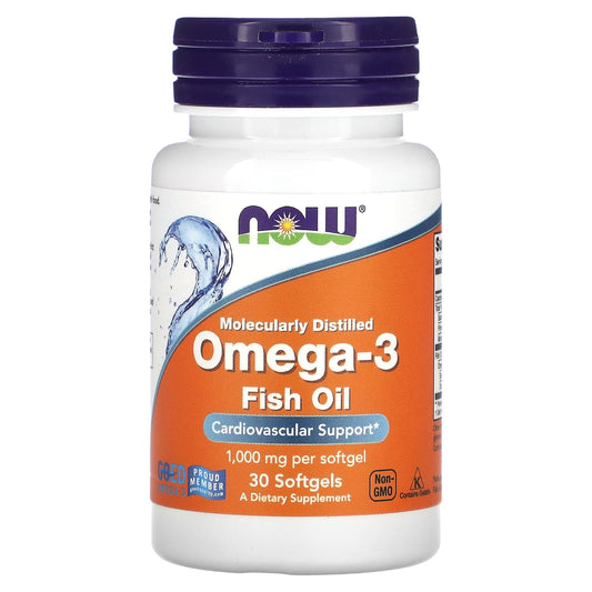 NOW Foods-Omega-3 Fish Oil-1000 mg-30 Softgels (1,000 mg per Softgel)