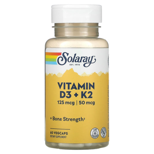 Solaray-Vitamin D3 + K2-60 VegCaps