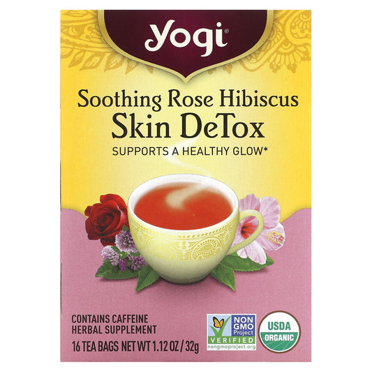 Yogi Tea-Skin DeTox-Soothing Rose Hibiscus-16 Tea Bags-1.12 oz (32 g)