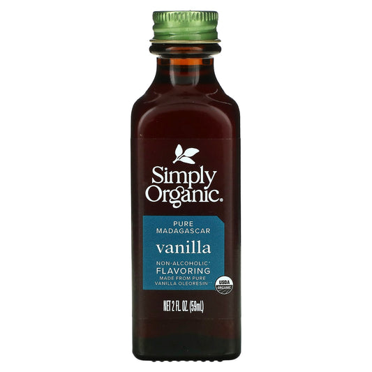 Simply Organic-Pure Madagascar Vanilla-Non-Alcoholic Flavoring-2 fl oz (59 ml)