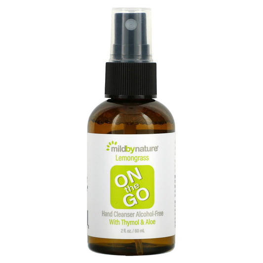 Mild By Nature-On The Go Hand Cleanser-Alcohol-Free-Lemongrass-2 fl oz (60 ml)