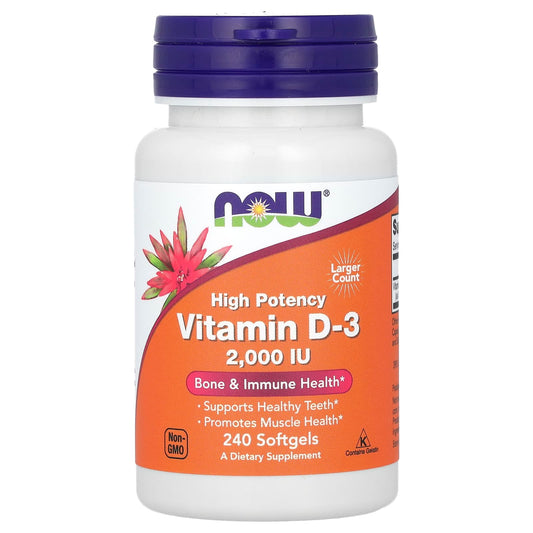 NOW Foods-Vitamin D-3-High Potency-2,000 IU-240 Softgels