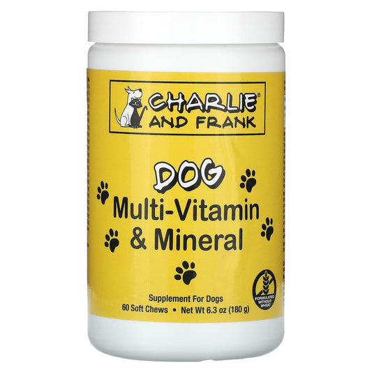 Charlie and Frank-Dog Multi-Vitamin & Mineral-Supports Fresh Breath-60 Soft Chews- 6.3 oz (180 g)